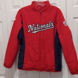 Washington Nationals Majestic Red Jacket Sz Small